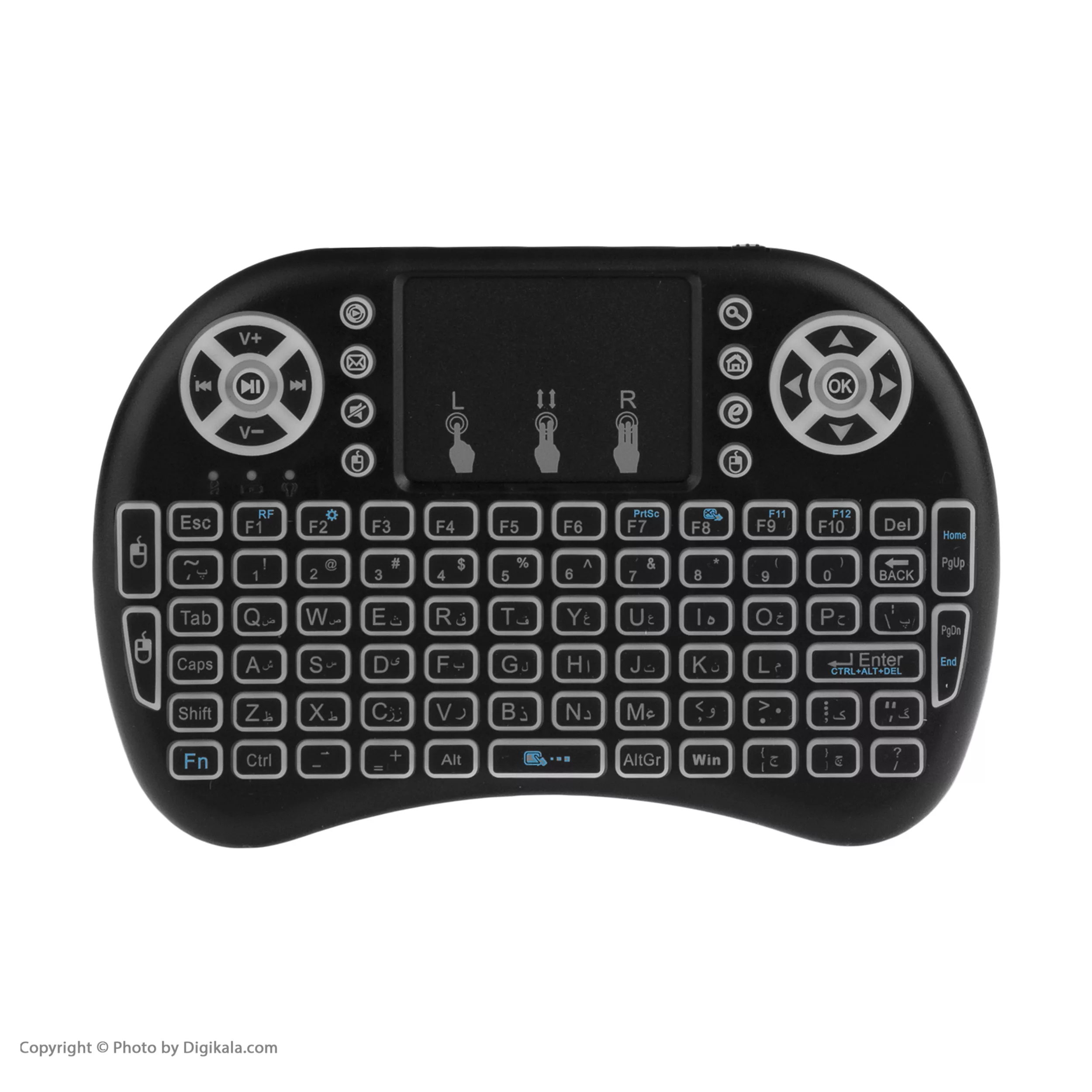 مینی کیبورد بی‌سیم همراه با تاچ‌پد مدل 08RF/2.2 Persian