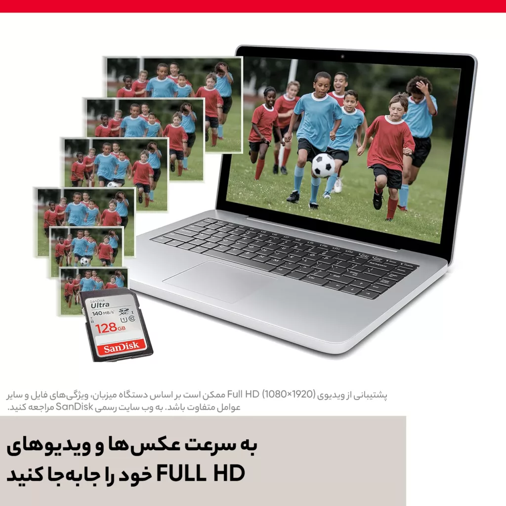کارت حافظه SDXC سن دیسک مدل Ultra کلاس 10 استاندارد UHS-I U1 سرعت 140MB/s ظرفیت 128 گیگابایت