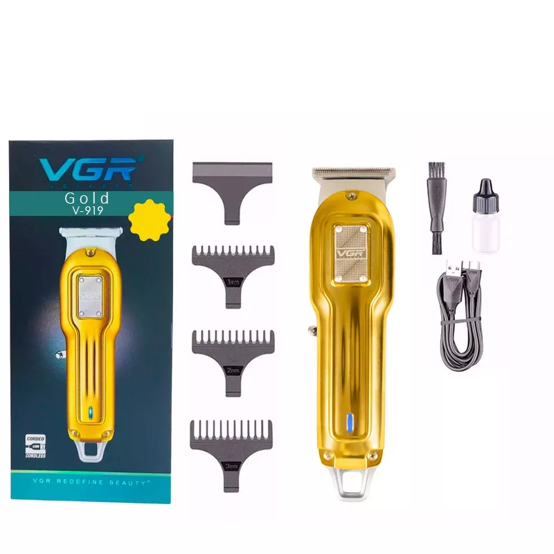 ماشین اصلاح موی سر و صورت شارژی وی جی ار مدل V-919(Gold)