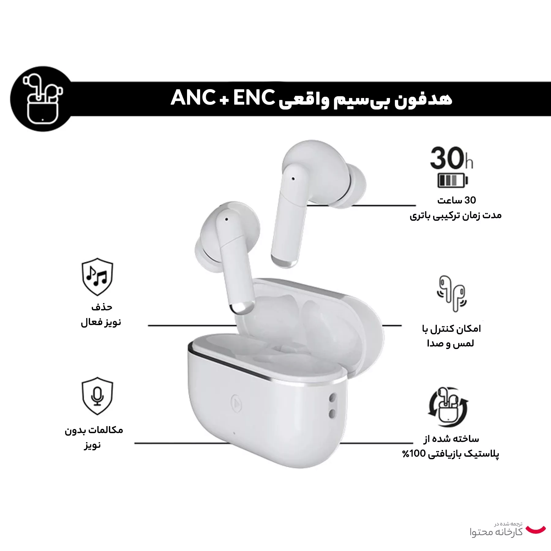 هندزفری بی سیم فورس مدل FPYTWSINTRAANCRW