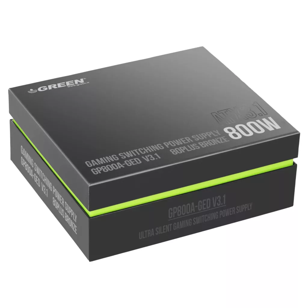 منبع تغذیه کامپیوتر 800W وات گرین مدل GP800A-GED V3.1 (ATX 3.1)