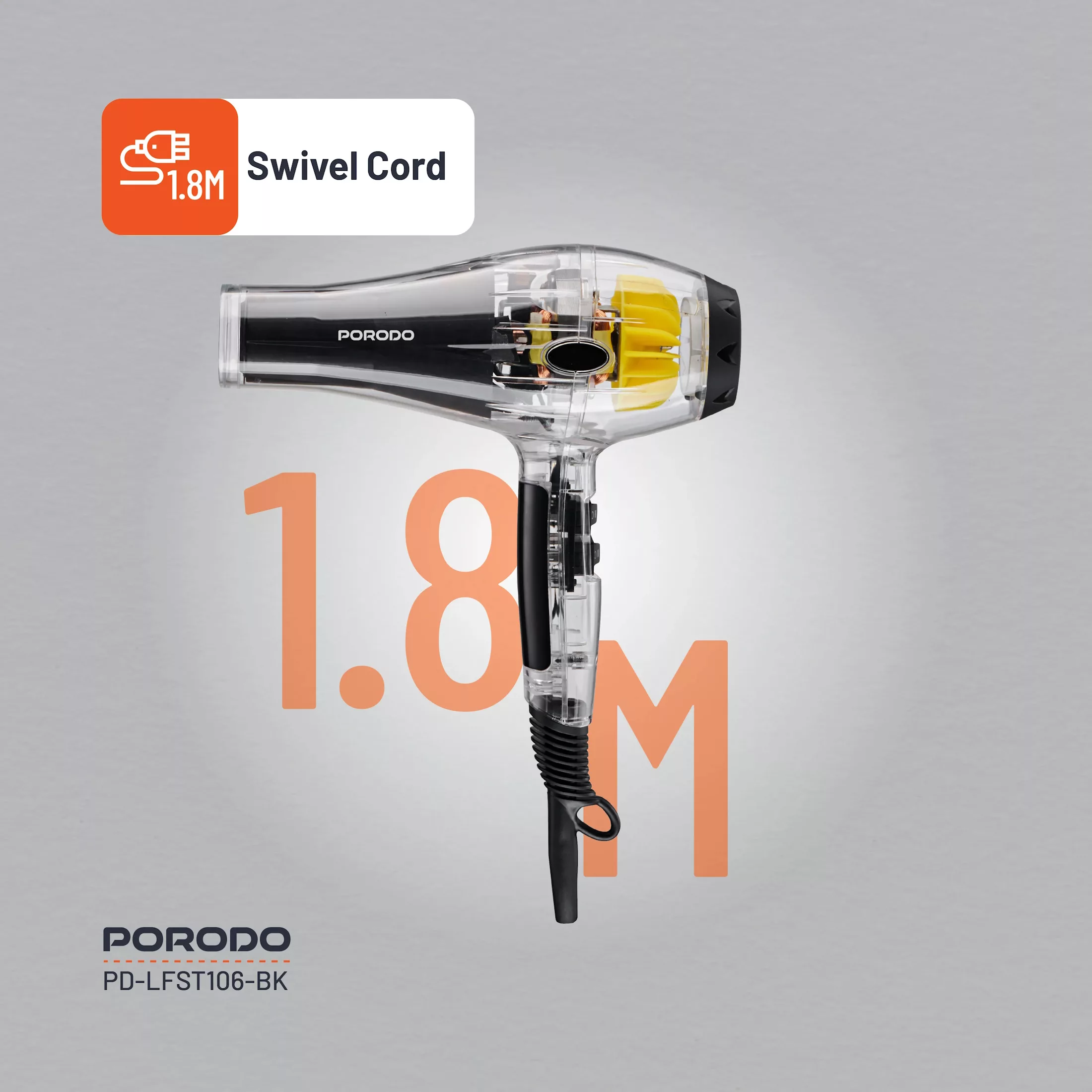 سشوار نیمه حرف ای  2000 وات پرودو مدل LFST106