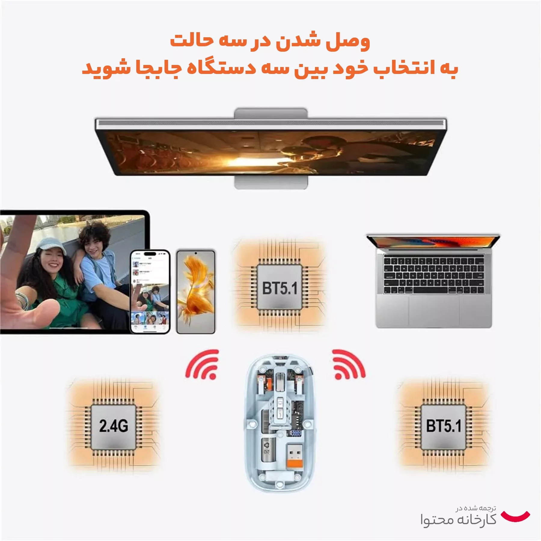 ماوس بی سیم مدل transparent basic