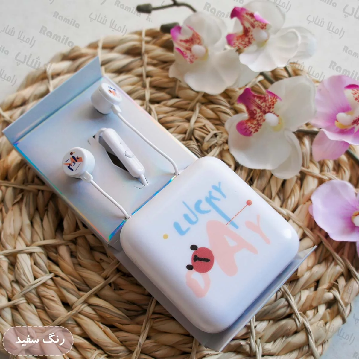 هندزفری طرح فانتزی اردک مدل Lucky-Day-CS-514 به همراه کیف هندزفری