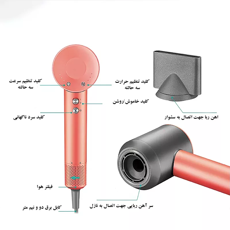 سشوار حرفه ای 1800 وات لکسیکال مدل LHD-830