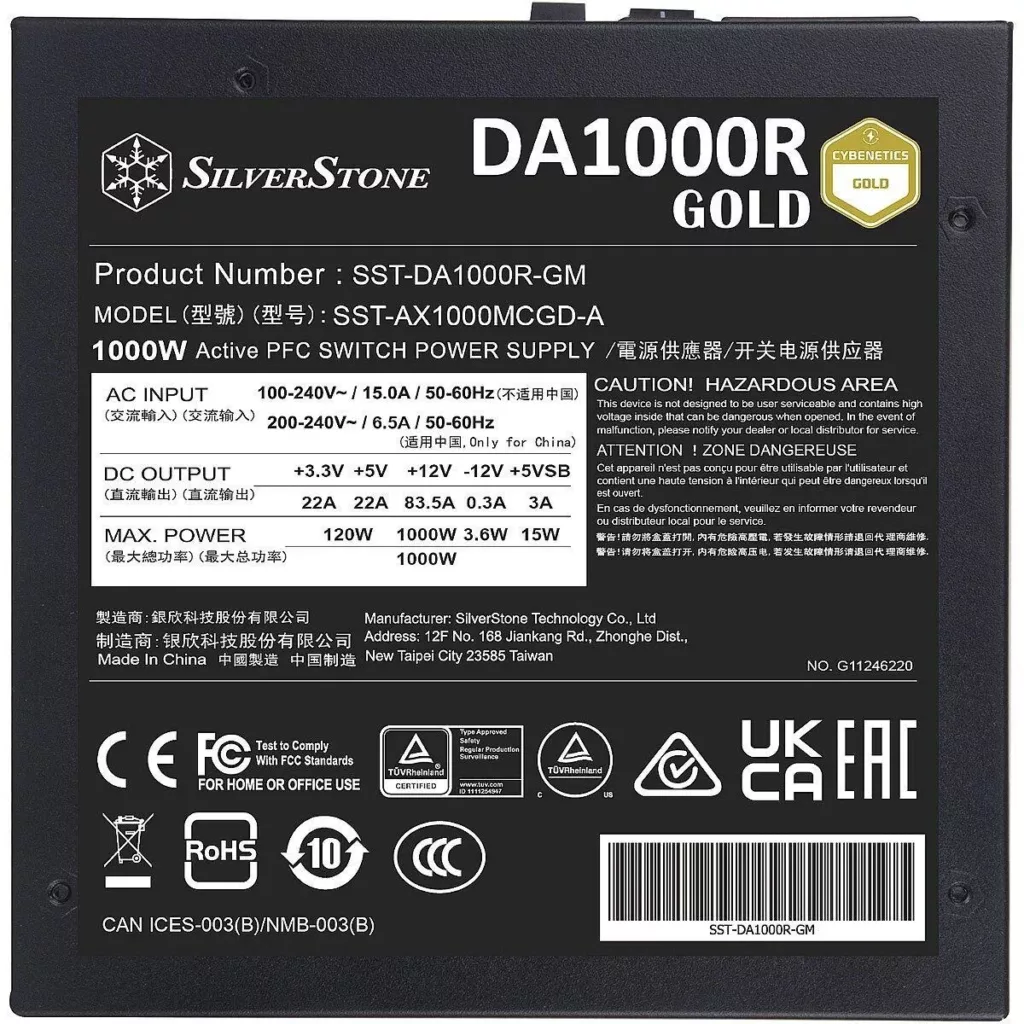 منبع تغذیه کامپیوتر سیلوراستون مدل DA1000R-GM