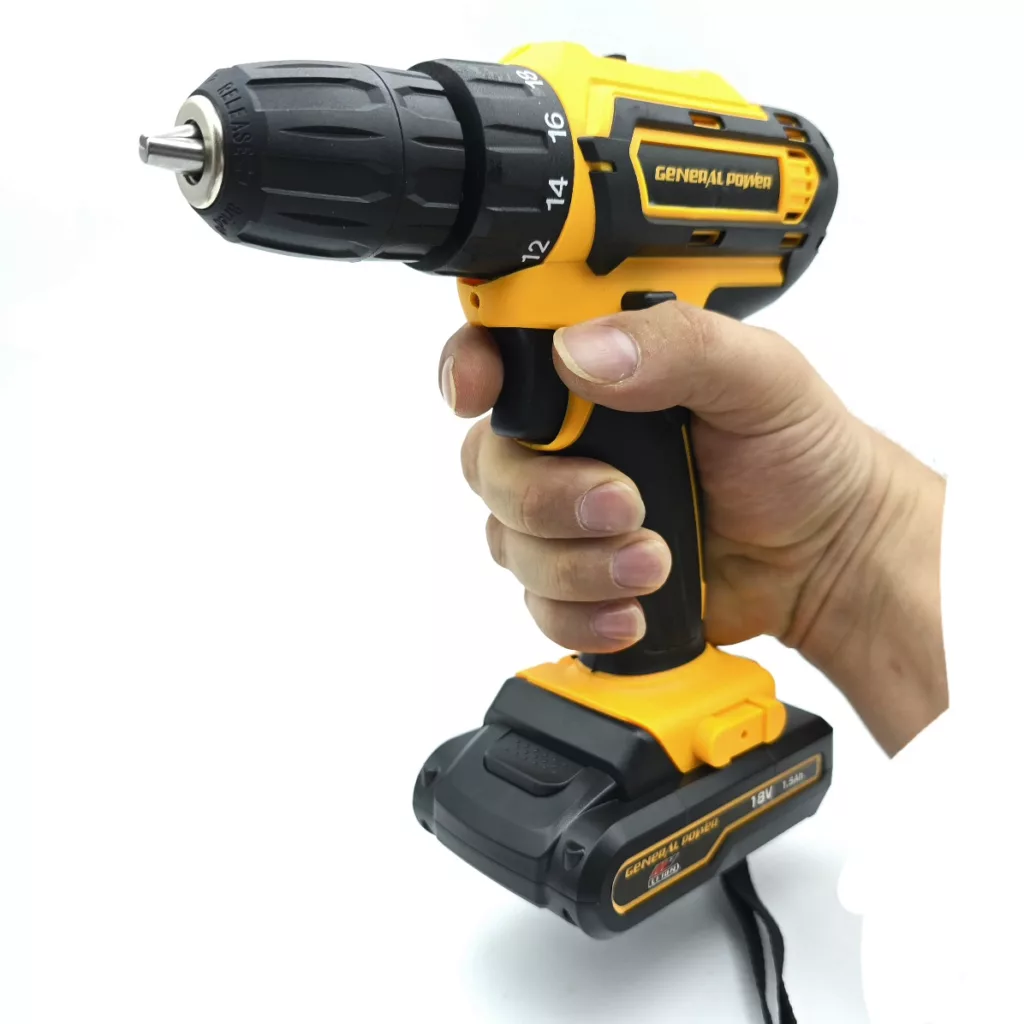 دریل پیچ گوشتی شارژی سه نظام 10 میلی متری 18 ولت جنرال پاور مدل 12M01.1