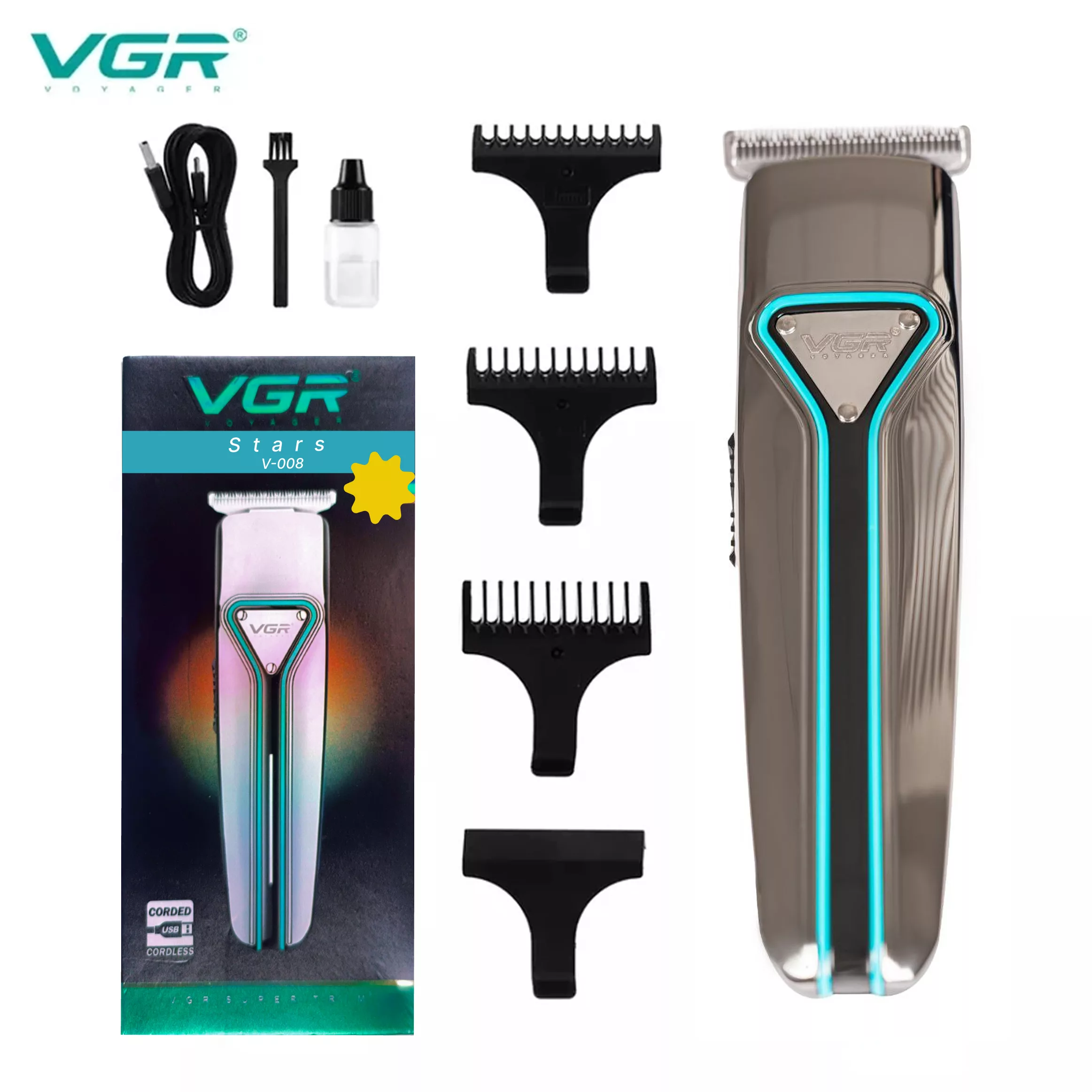 ماشین اصلاح موی سر و صورت وی جی ار مدل V-008-stars