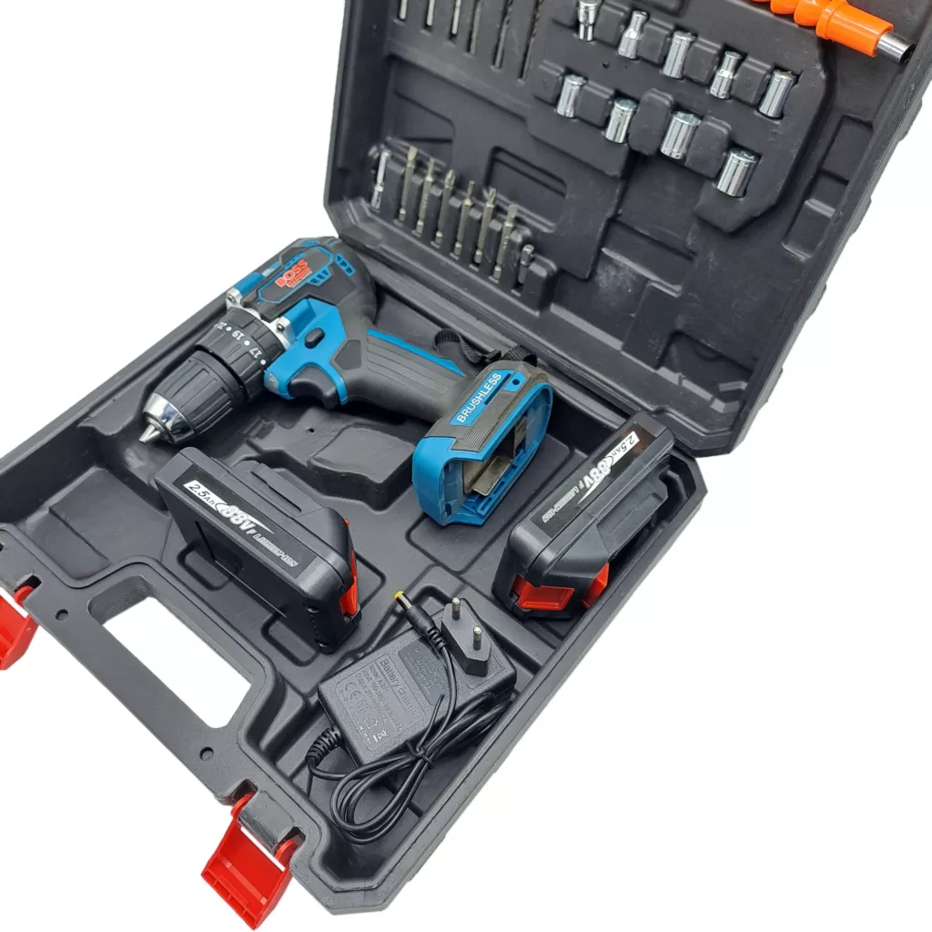 دریل شارژی چکشی صنعتی براشلس باس مدل LIFE_STYLE مجموعه 28 عددی