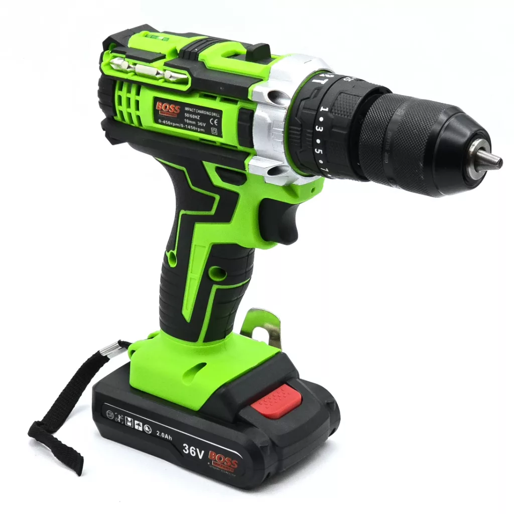 دریل پیچ گوشتی شارژی چکشی باس مدل 36V مجموعه 28 عددی