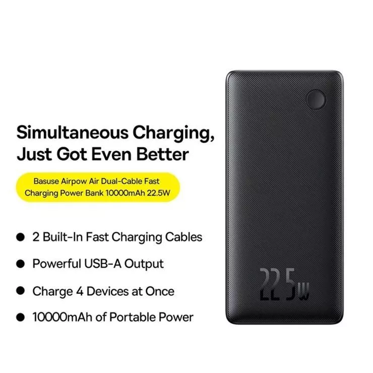 پاوربانک بیسوس مدل Airpow Lite PPAP2-10A Moon ظرفیت 10000 میلی آمپر ساعت