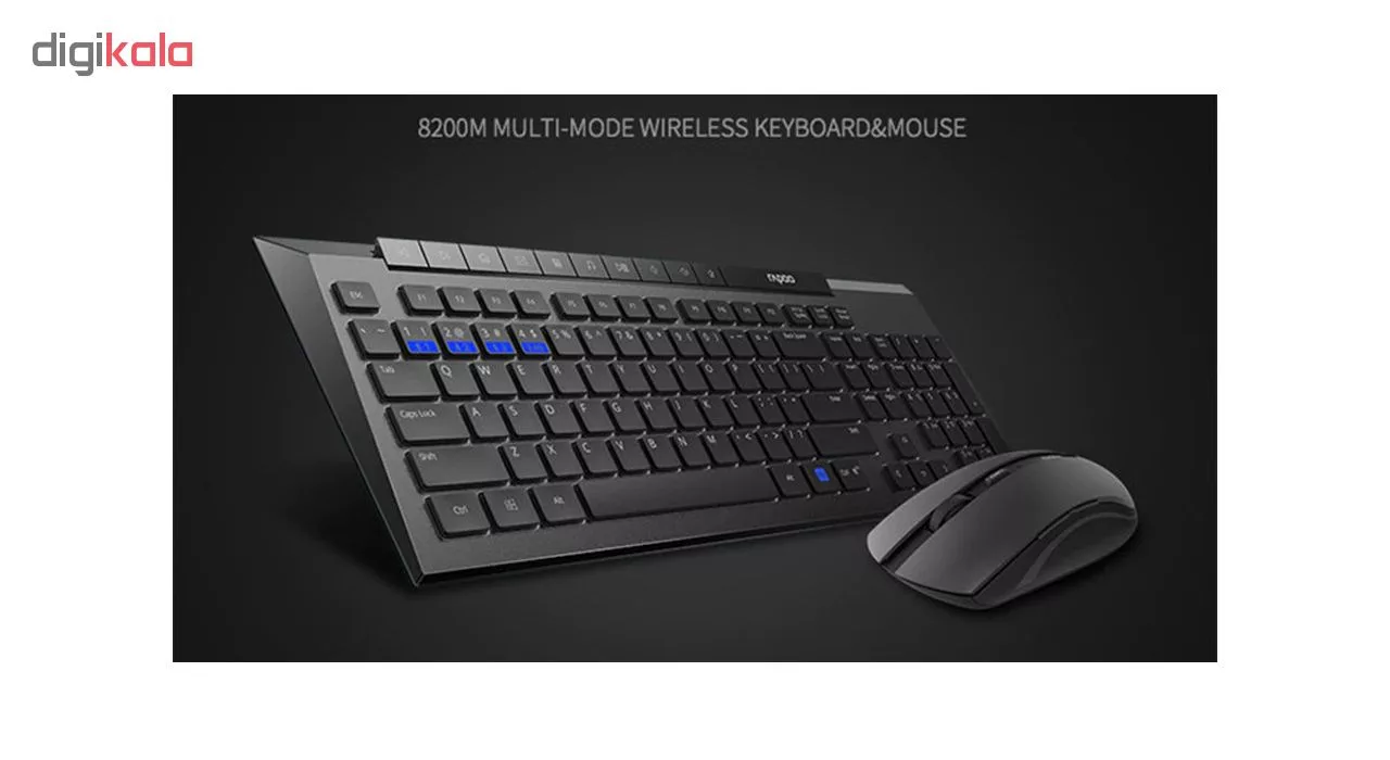 کیبورد و ماوس بی‌سیم رپو مدل 8200M