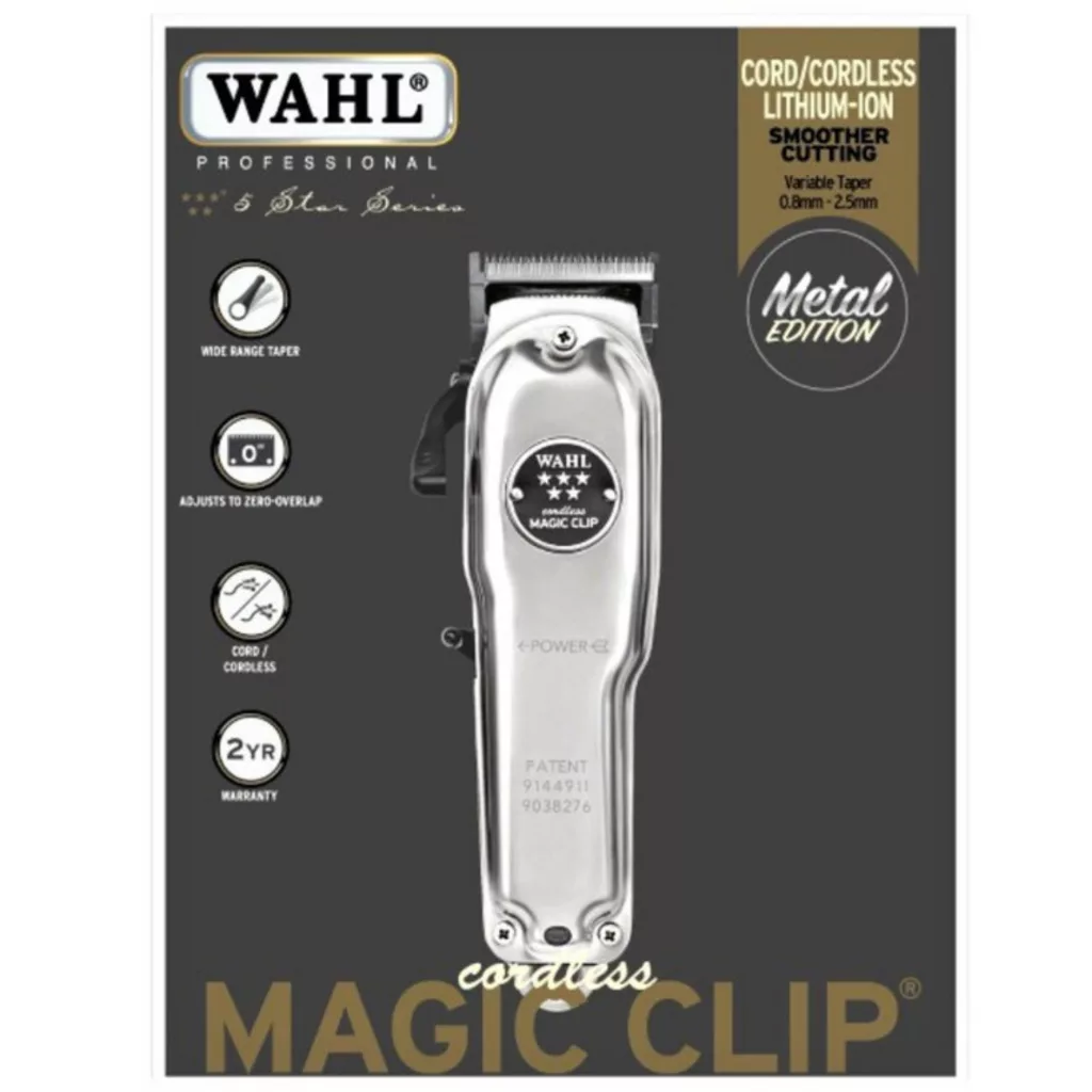 ماشین اصلاح موی سر و صورت وال پروفشنال مدل Wahl Cordless Magic Clip Metal Edition