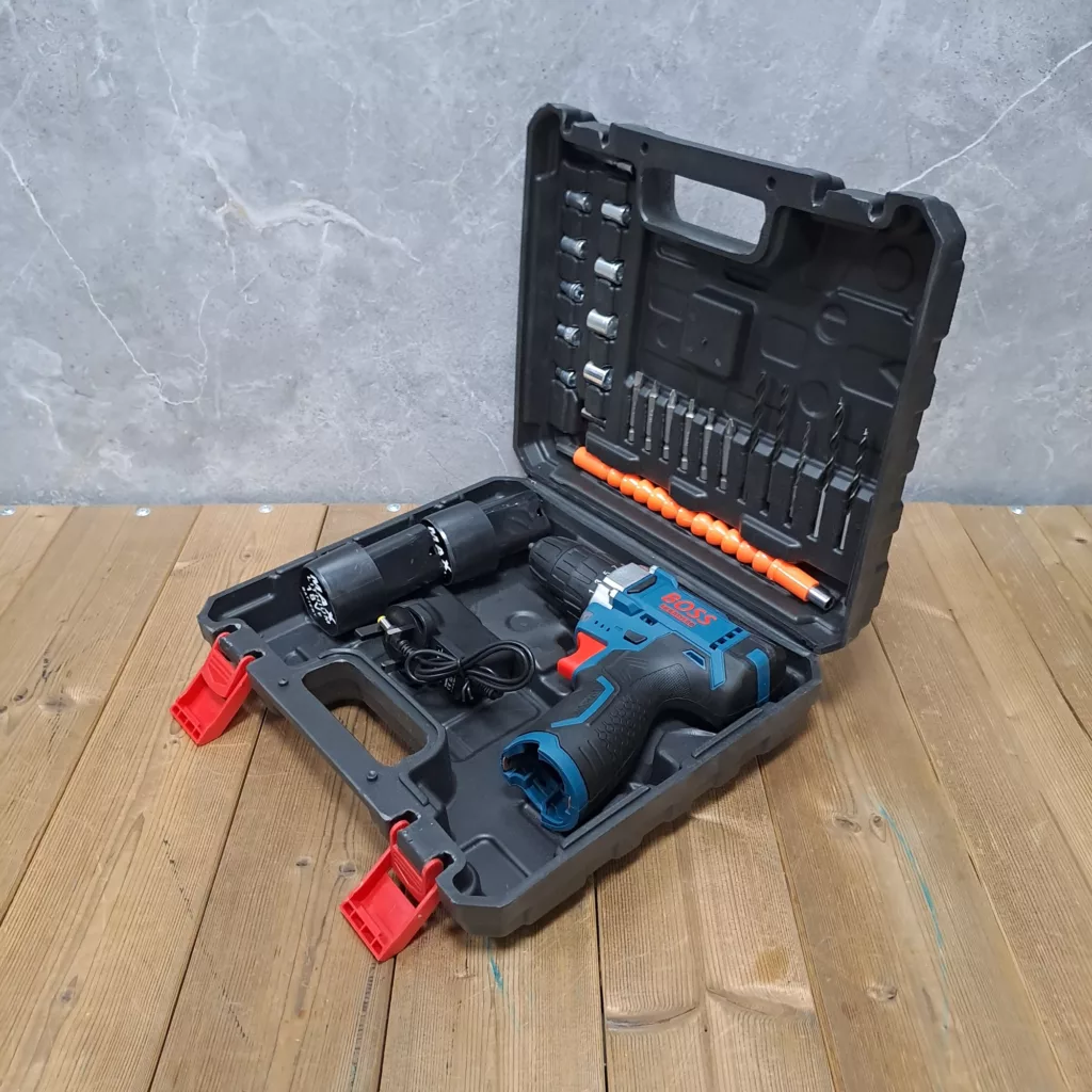 مجموعه 28 عددی دریل پیچ گوشتی شارژی صنعتی باس مدل 18VF کد 02