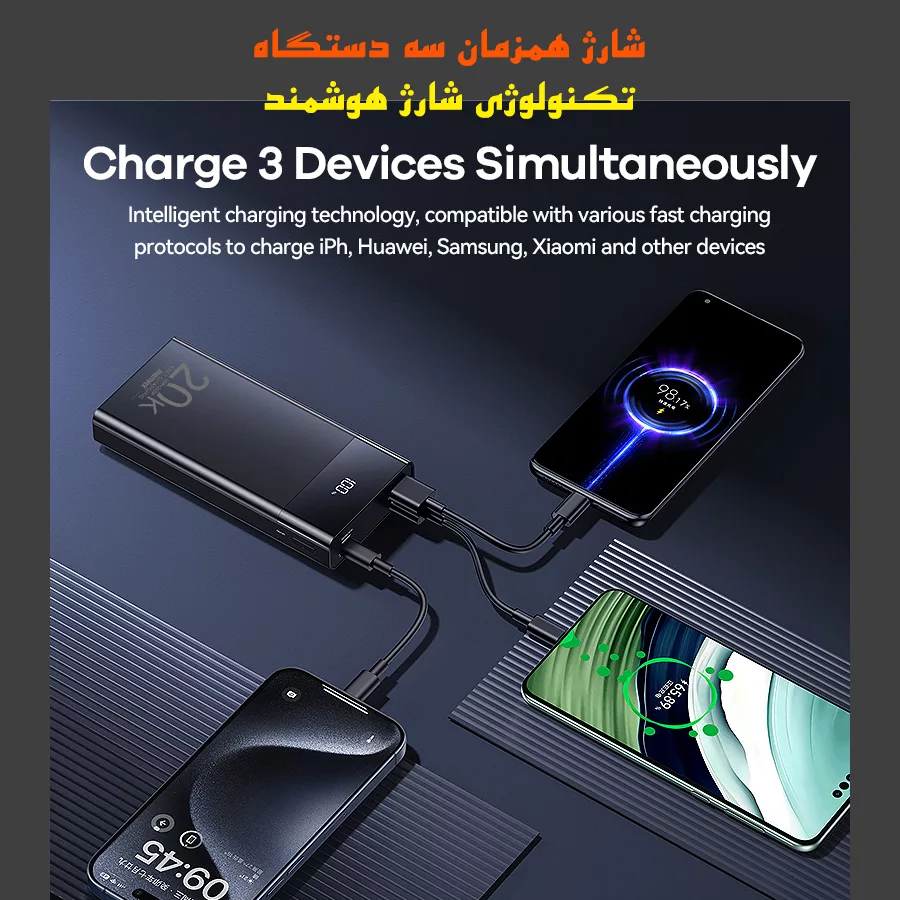 پاوربانک ریمکس مدل RPP-450 22.5W ظرفیت 20000 میلی آمپر ساعت