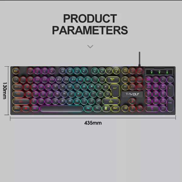 کیبورد مخصوص بازی تی‌ولف مدل T80 PUNK