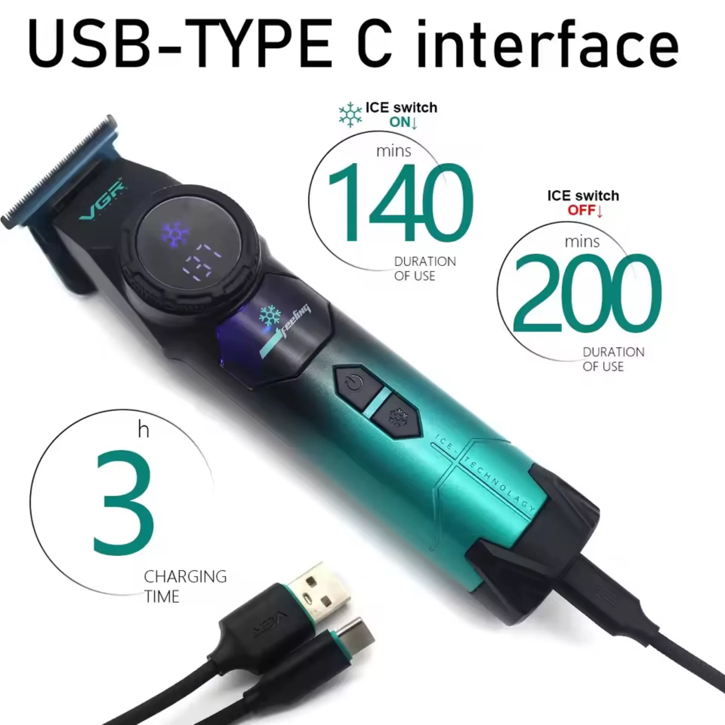 ماشین اصلاح موی سر و صورت شارژی وی جی ار مدل V-946