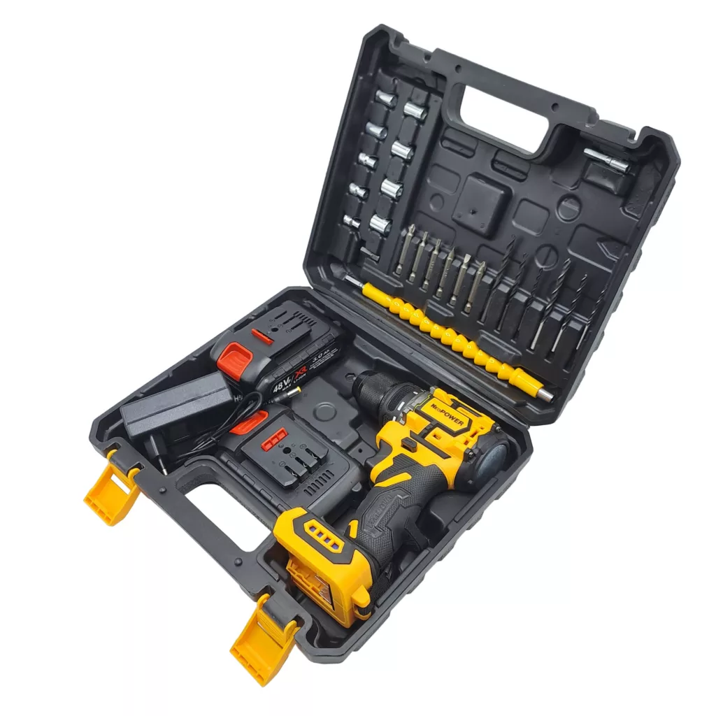 مجموعه 28 عددی دریل پیچ گوشتی براشلس صنعتی نیوپاور مدل 48VF کد 2