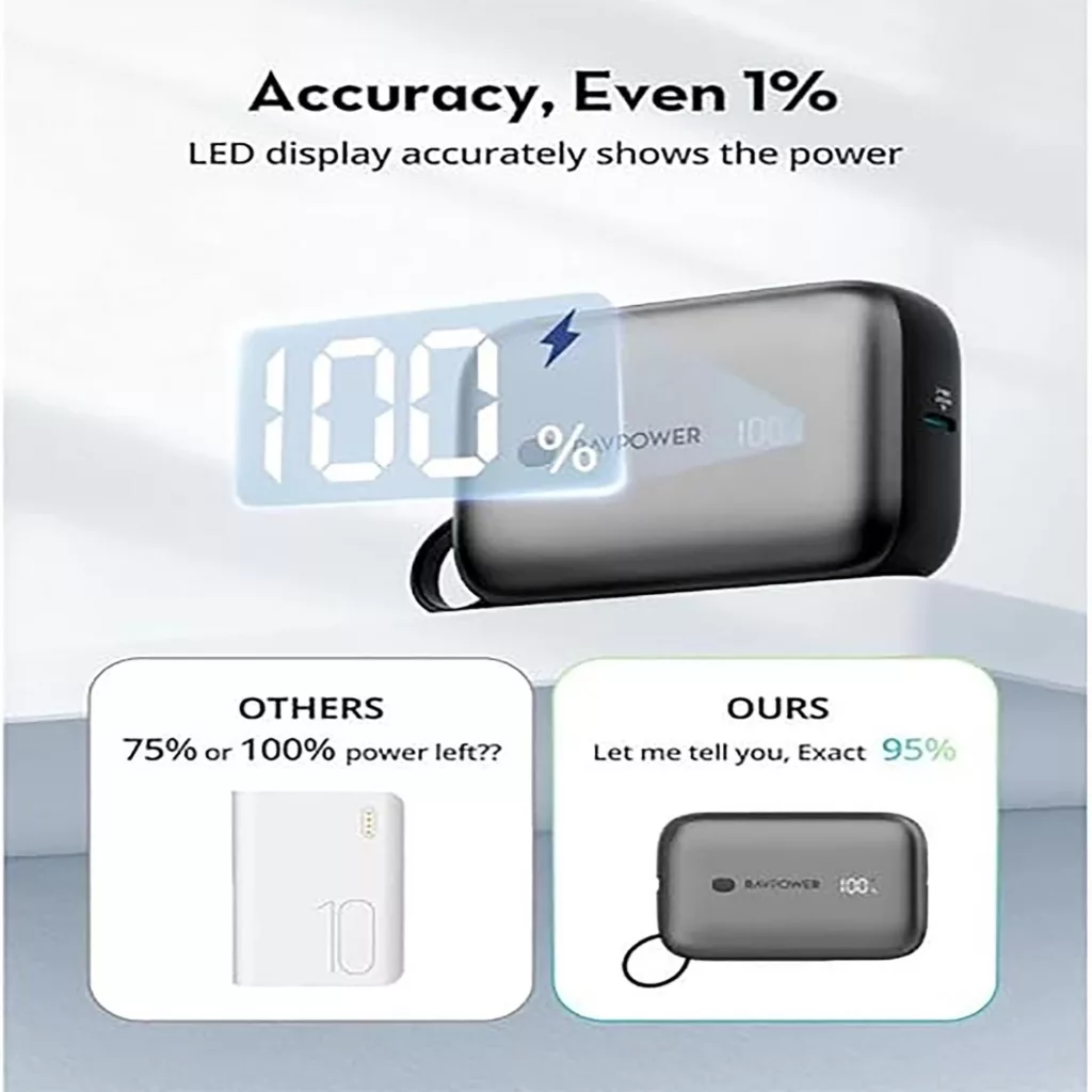 پاوربانک راو پاور مدل RP-PB1224 ظرفیت 10000 میلی آمپر ساعت