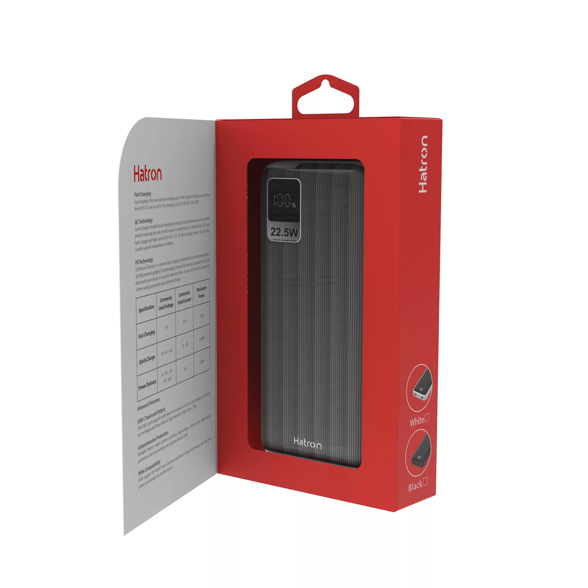 پاوربانک هترون مدل HPB2050 با ظرفیت 20000 میلی آمپر ساعت