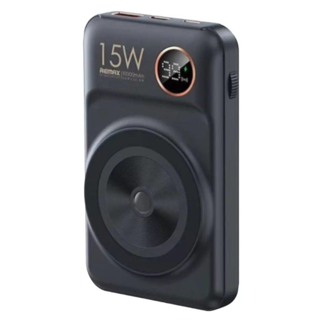 پاوربانک مگنتیک وایرلس ریمکس مدل rp527 ظرفیت 10000 میلی آمپر ساعت