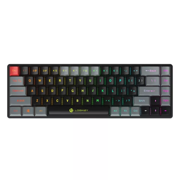 کیبورد گیمینگ بی سیم لاجی کی مدل K410B، سوییچ مکانیکال قرمز، Tenkeyless، نورپردازی RGB