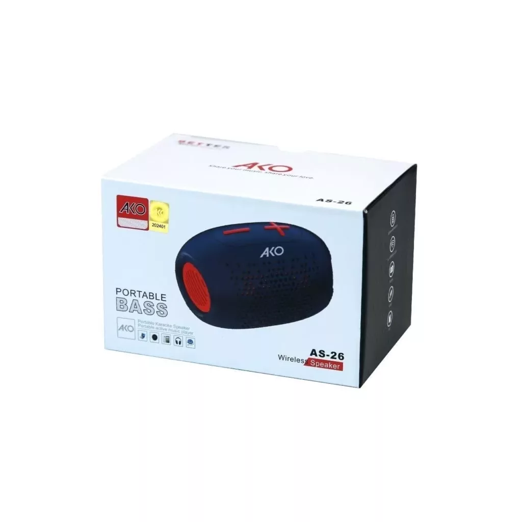 اسپیکر بلوتوثی قابل حمل آکو مدل AS-26