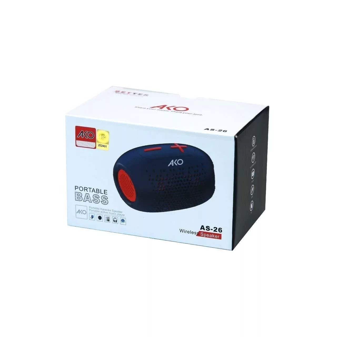 اسپیکر بلوتوثی قابل حمل آکو مدل AS-26