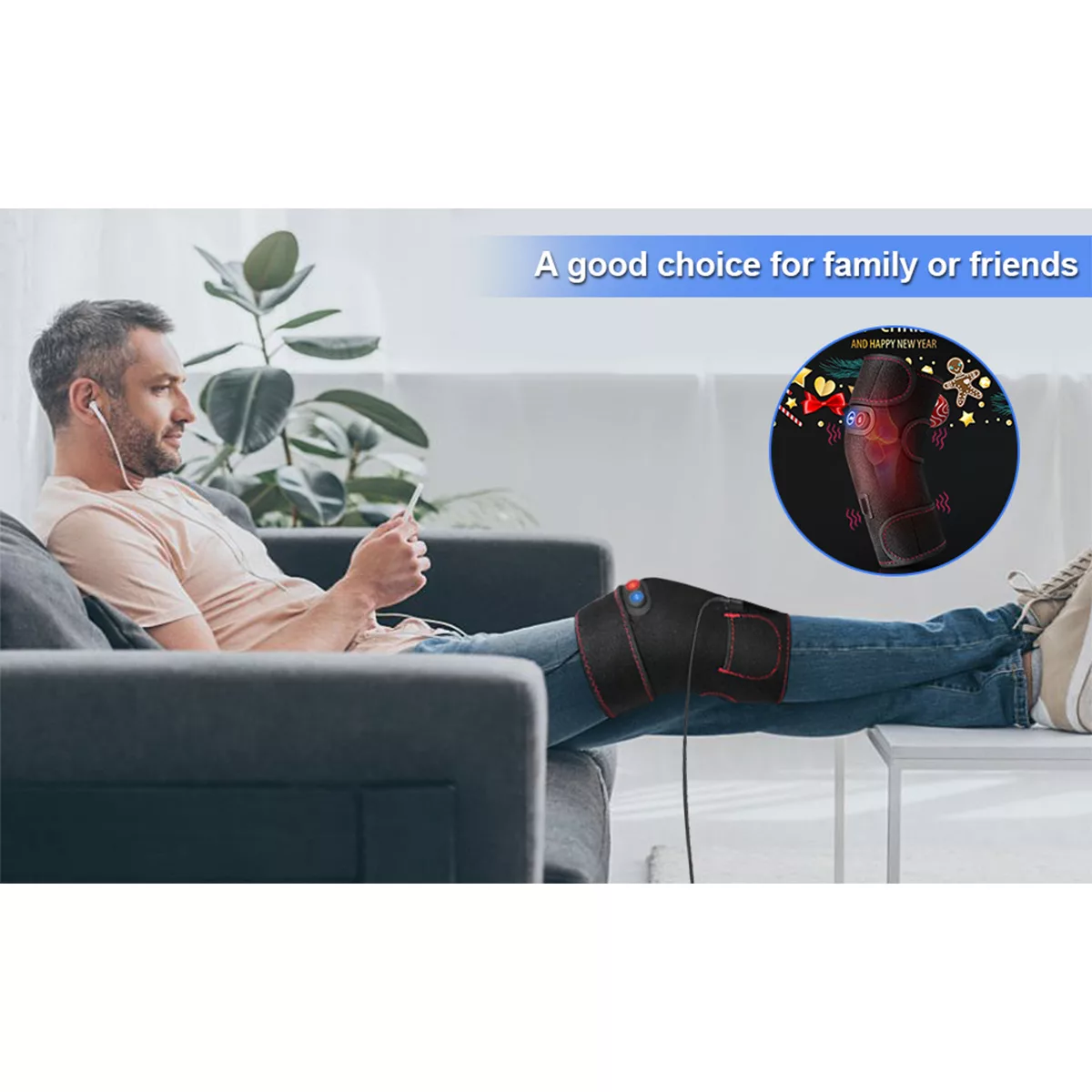 ماساژور زانو مدل ویبره حرارتی مجموعه 2 عددی