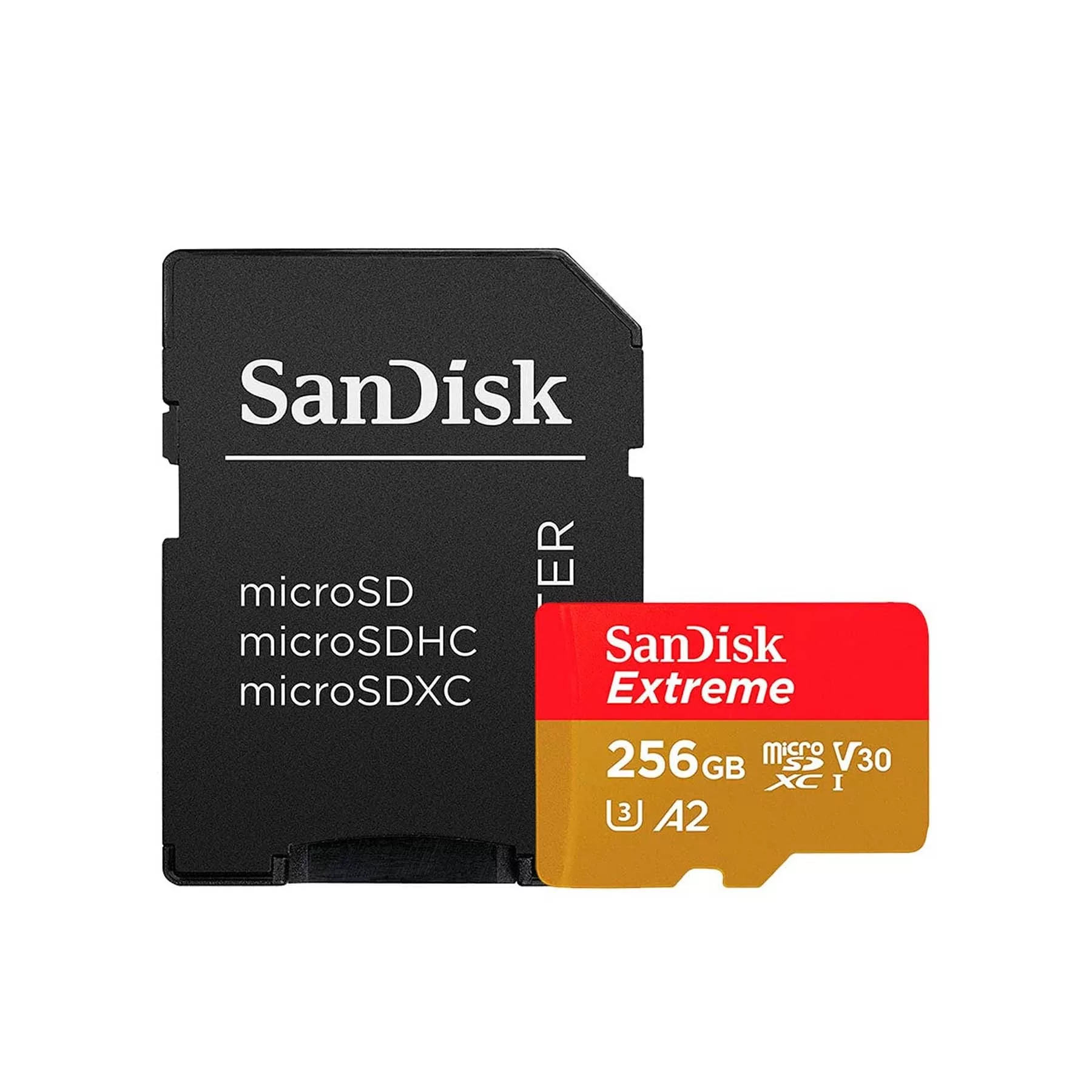 کارت حافظه microSDXC  سن دیسک مدل Extreme کلاس A2 استاندارد UHS-I U3 سرعت 190MBps ظرفیت 256 گیگابایت