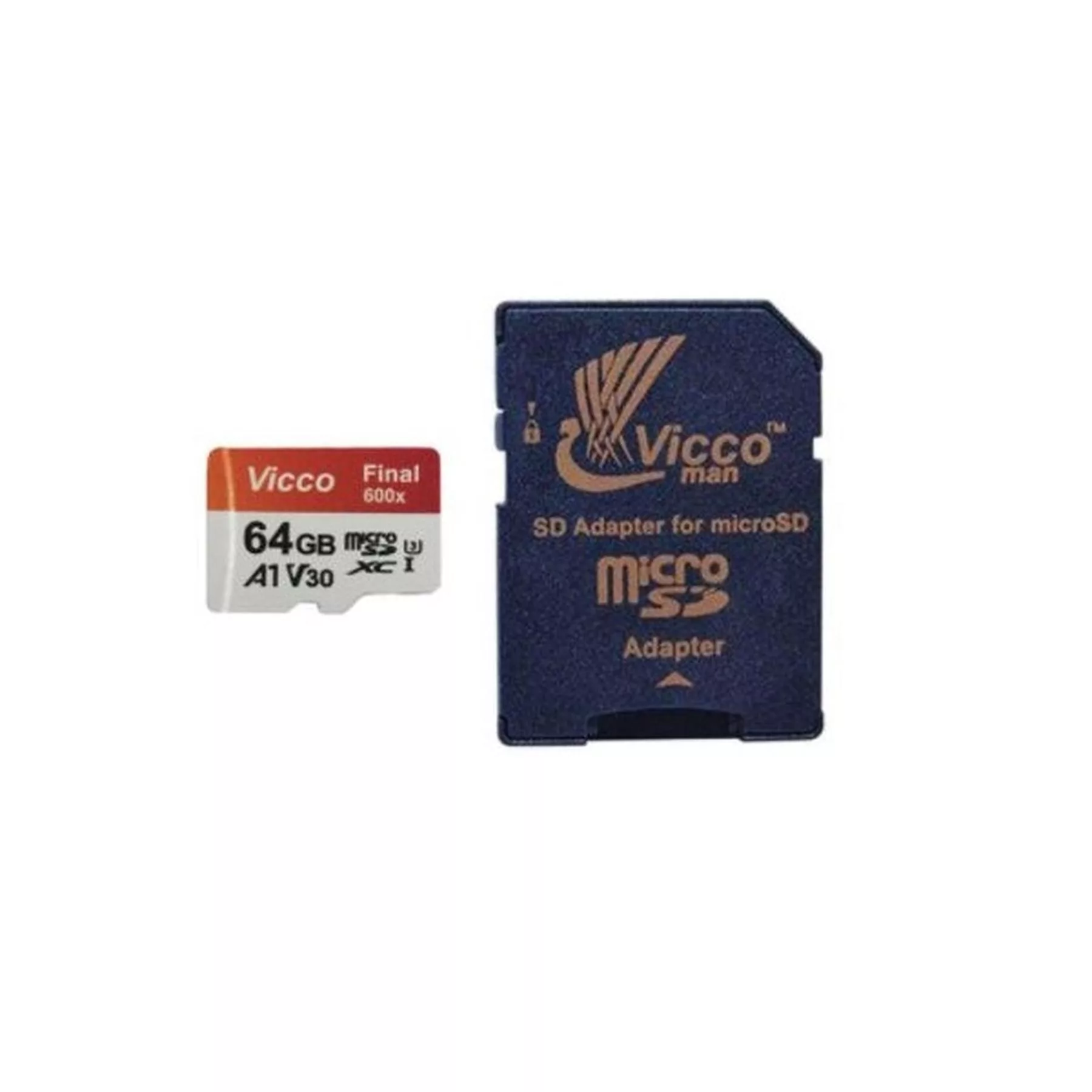 کارت حافظه microSDXC ویکومن مدل 600x plus کلاس 10 استاندارد UHS-I U3 A1 V30 سرعت 90MBs ظرفیت 64 گیگابایت به همراه آداپتور SD