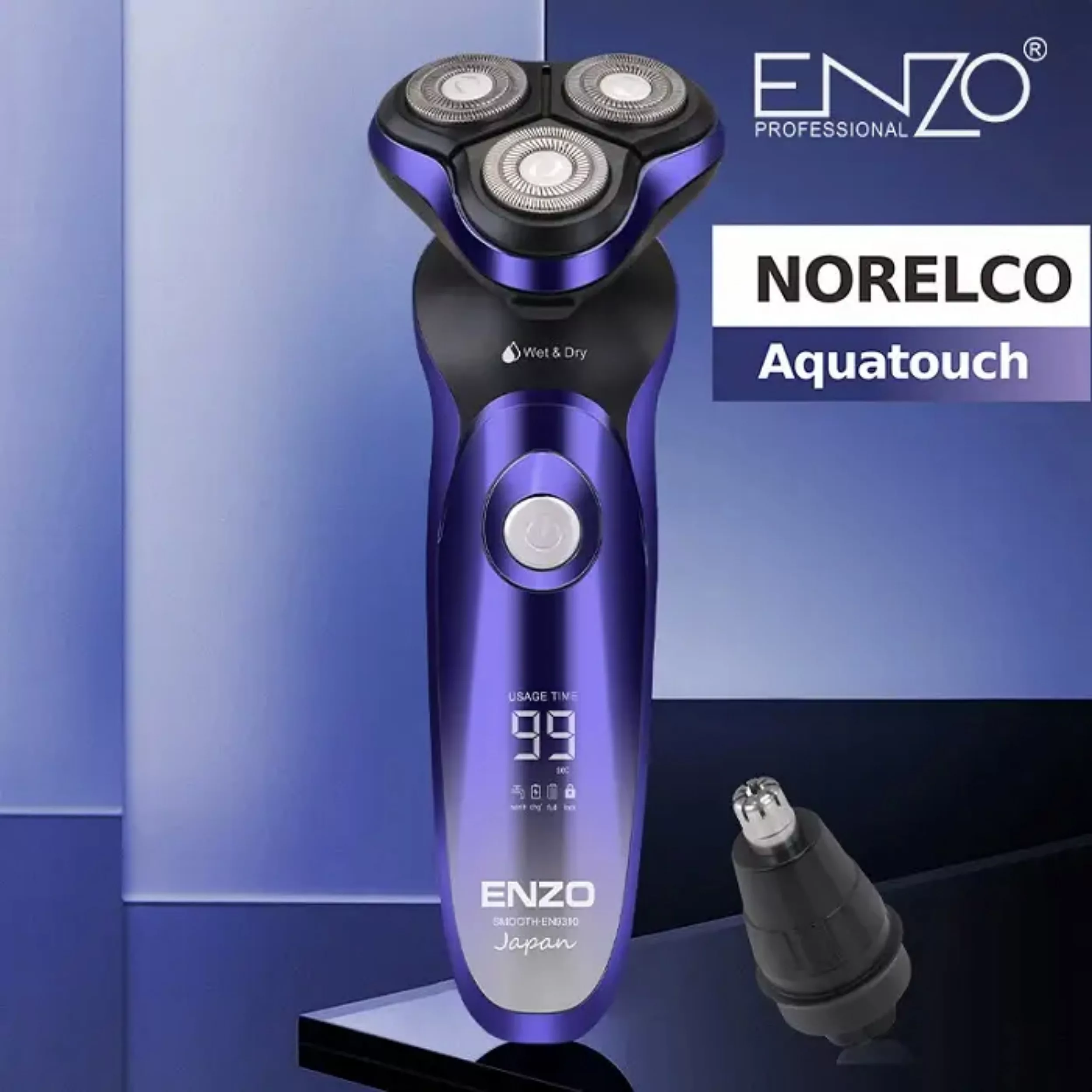 ست ماشین اصلاح موی صورت و بدن شارژی انزو پروفیشینال مدل EN-9310 2in1