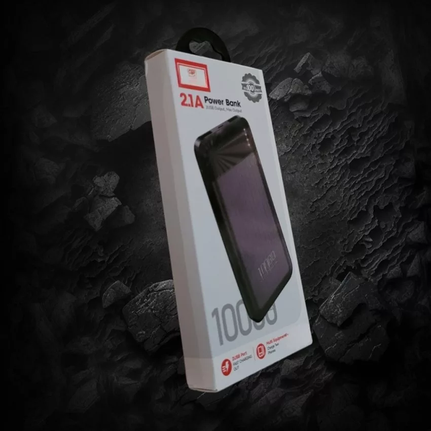 پاوربانک مدل 2.1A ظرفیت 10000 میلی آمپرساعت به همراه کابل تبدیل microUSB