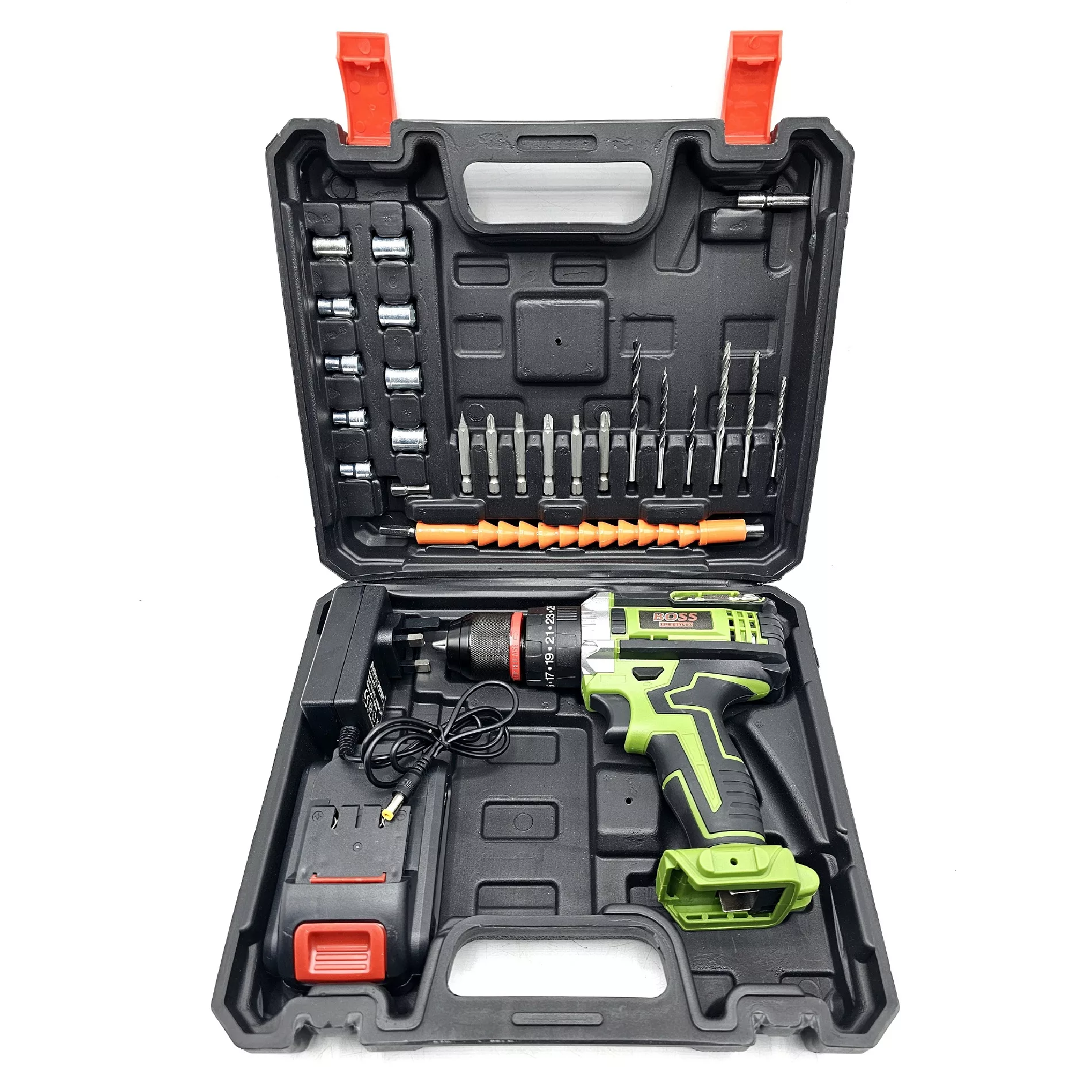 مجموعه 27 عددی دریل چکشی شارژی صنعتی باس مدل life_style کد 1