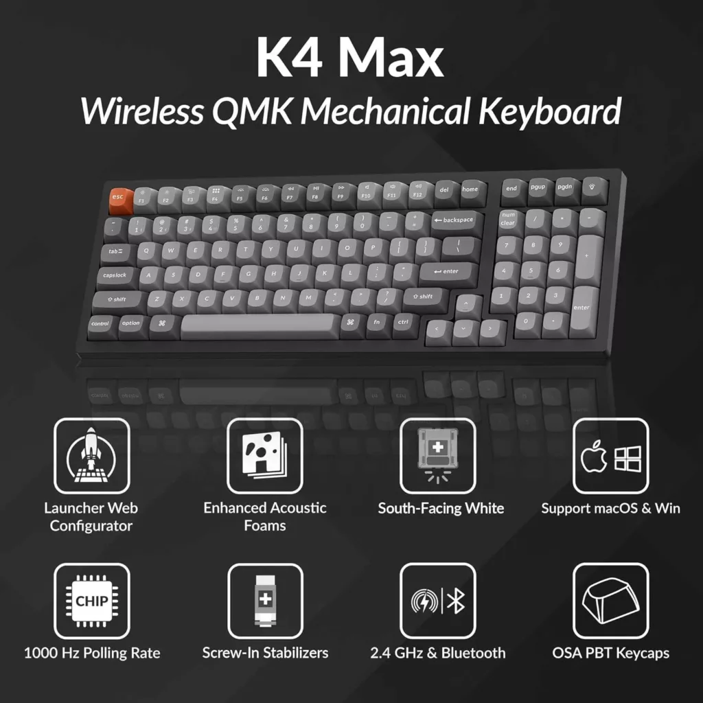 کیبورد گیمینگ کیکورن مدل K4 Max RGB Red Switch