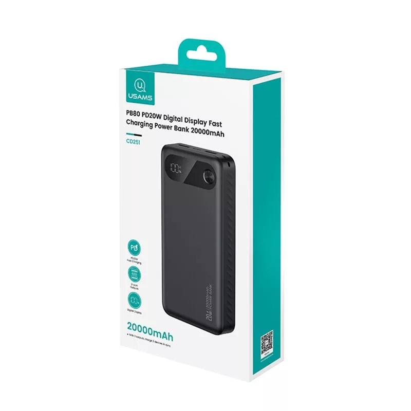 پاوربانک یوسمز مدل CD251 ظرفیت 20000 میلی آمپر ساعت