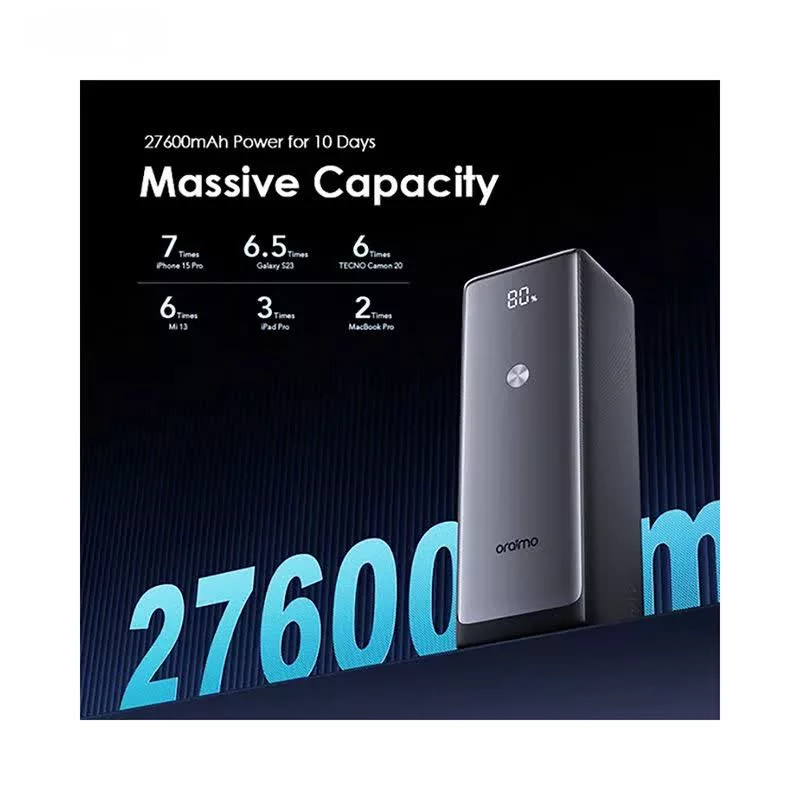 پاوربانک اورایمو مدل power jet 130W ظرفیت 27600 میلی آمپر ساعت
