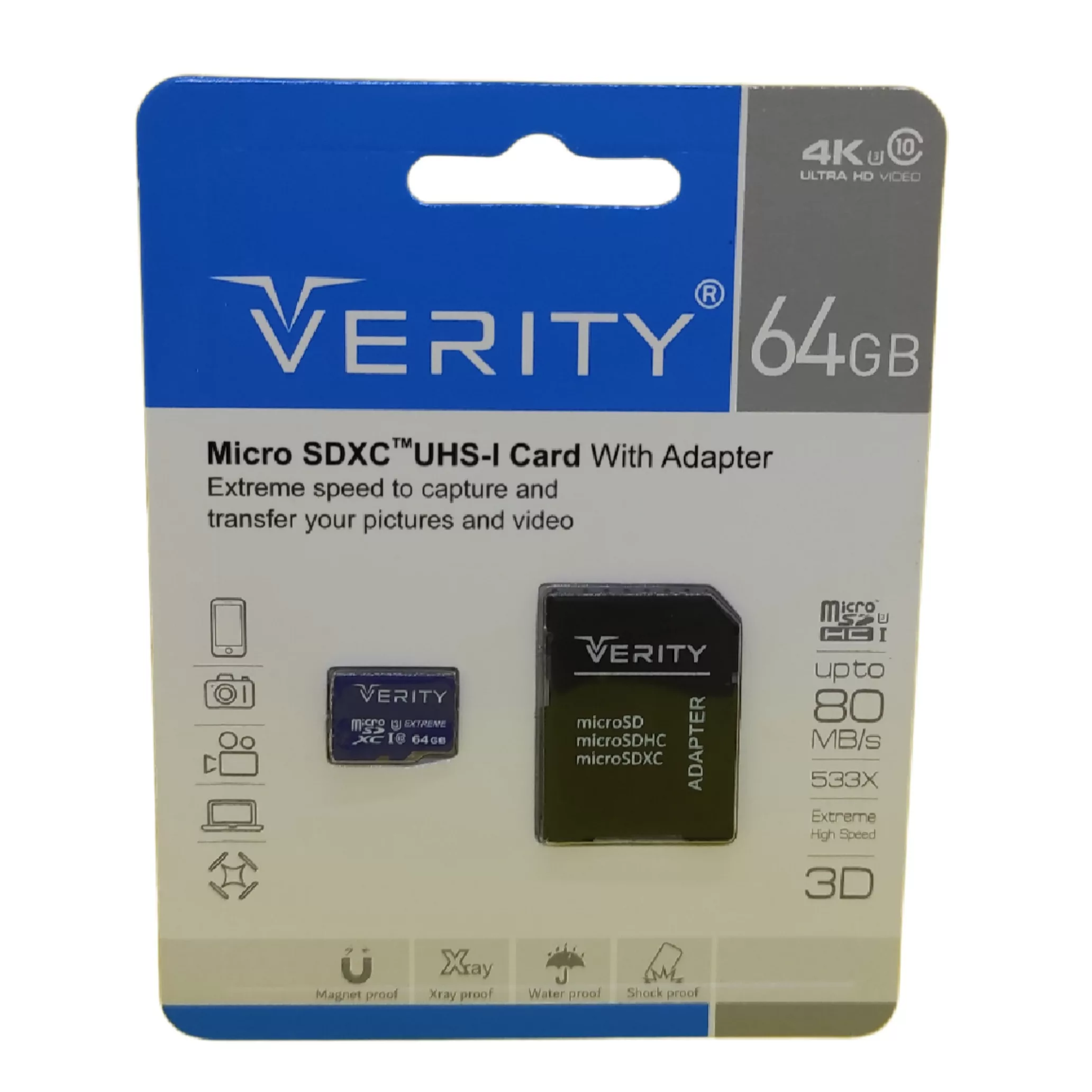 کارت حافظه microSDHC وریتی مدل Final 600X کلاس 10 استاندارد UHS-I U3 سرعت 80MBps ظرفیت 64 گیگابایت به همراه آداپتور SD کارت حافظه microSDHC وریتی مدل Final 600X کلاس 10 استاندارد UHS-I U3 سرعت 80MBps ظرفیت 64 گیگابایت به همراه آداپتور SD