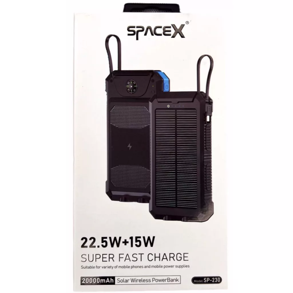 پاوربانک اسپیس-ایکس مدل SP-230 ظزفیت 20000 میلی آمپر ساعت