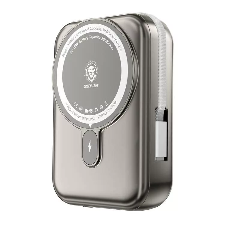 پاوربانک گرین لاین مدل Monaco Magsafe 20w ظرفیت 20000 میلی آمپر ساعت