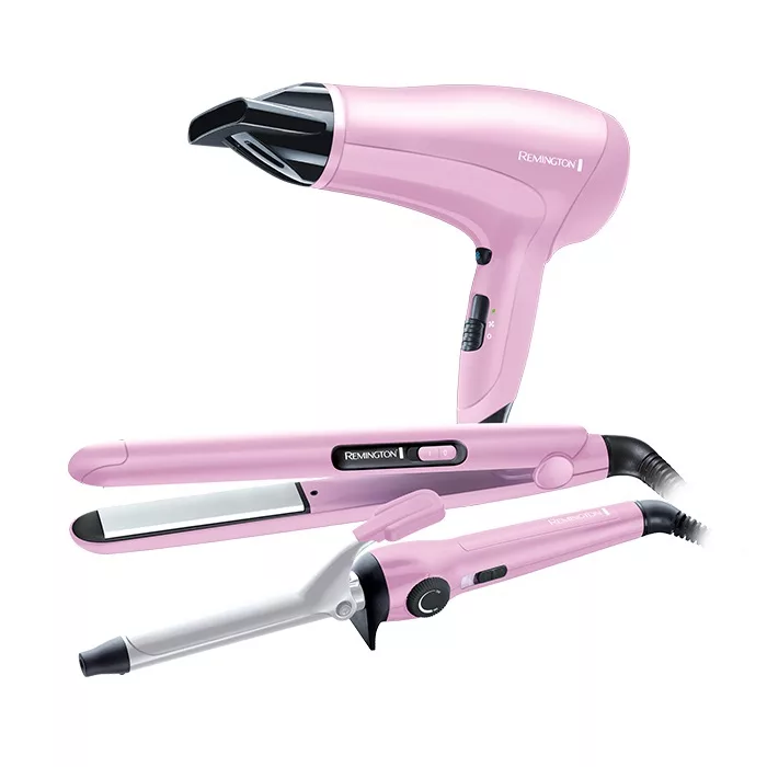 مجموعه سشوار و اتو و فر کننده مو رمینگتون مدل CI5219GPR