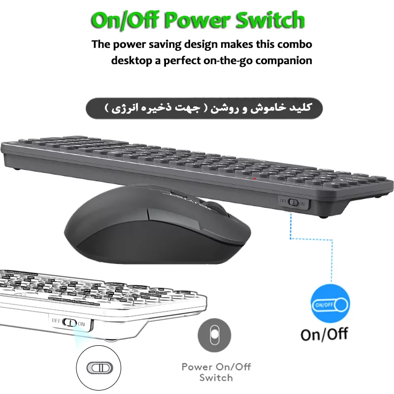 کیبورد و ماوس بی سیم ای فورتک مدل FG_33OO_AIR2