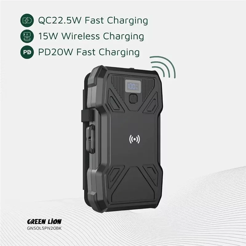 پاوربانک گرین لاین مدل 5P ظرفیت ۲۰۰۰۰ میلی آمپر ساعت