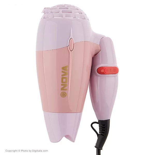 سشوار مسافرتی نوا مدل N-662، موتور DC، با توان مصرفی 1000 وات، دارای فناوری تولید یون، دسته‌ی تاشو، با حالت حجم‌دهنده، وزن 160 گرم، تنظیم حرارت 3 حالته و کنترل سرعت 2 حالته، یک عدد سری متمرکز‌کننده