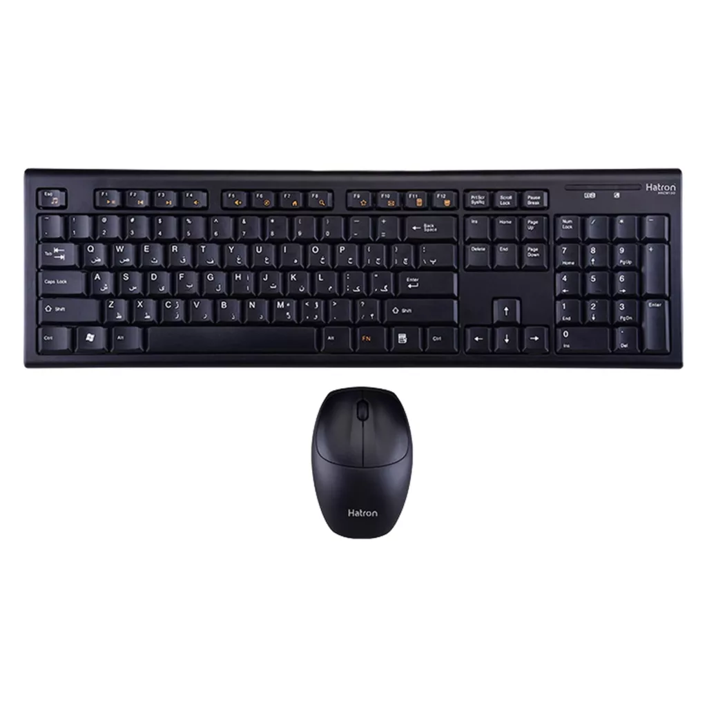 کیبورد و ماوس بی سیم هترون مدل HKCW130، سوییچ ممبران، Full-Size