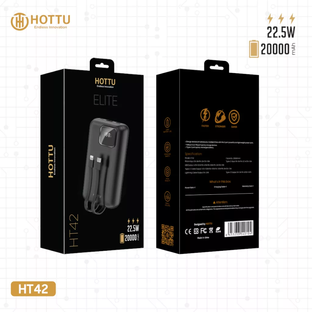 پاور بانک هوتو مدل HT42 ظرفیت 20000 میلی آمپر ساعت