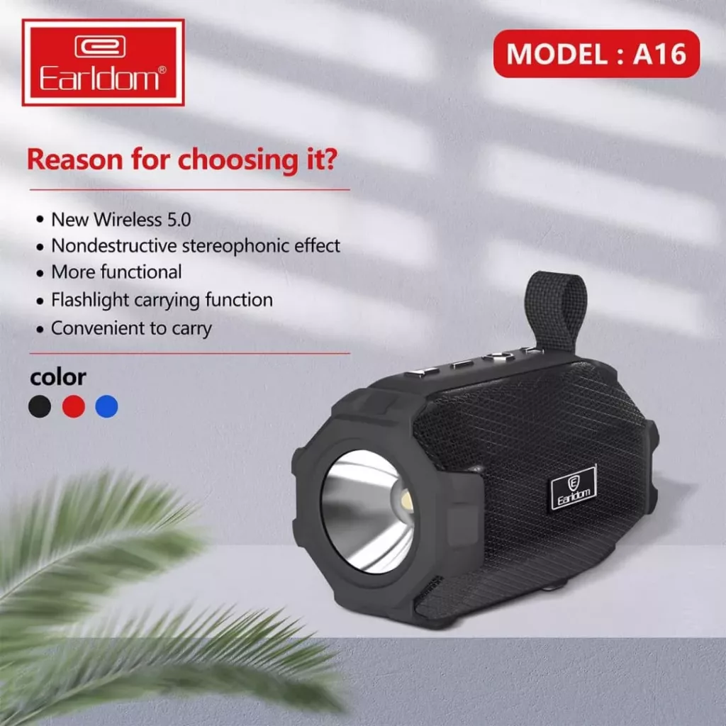 اسپیکر بلوتوثی ارلدام مدل a16