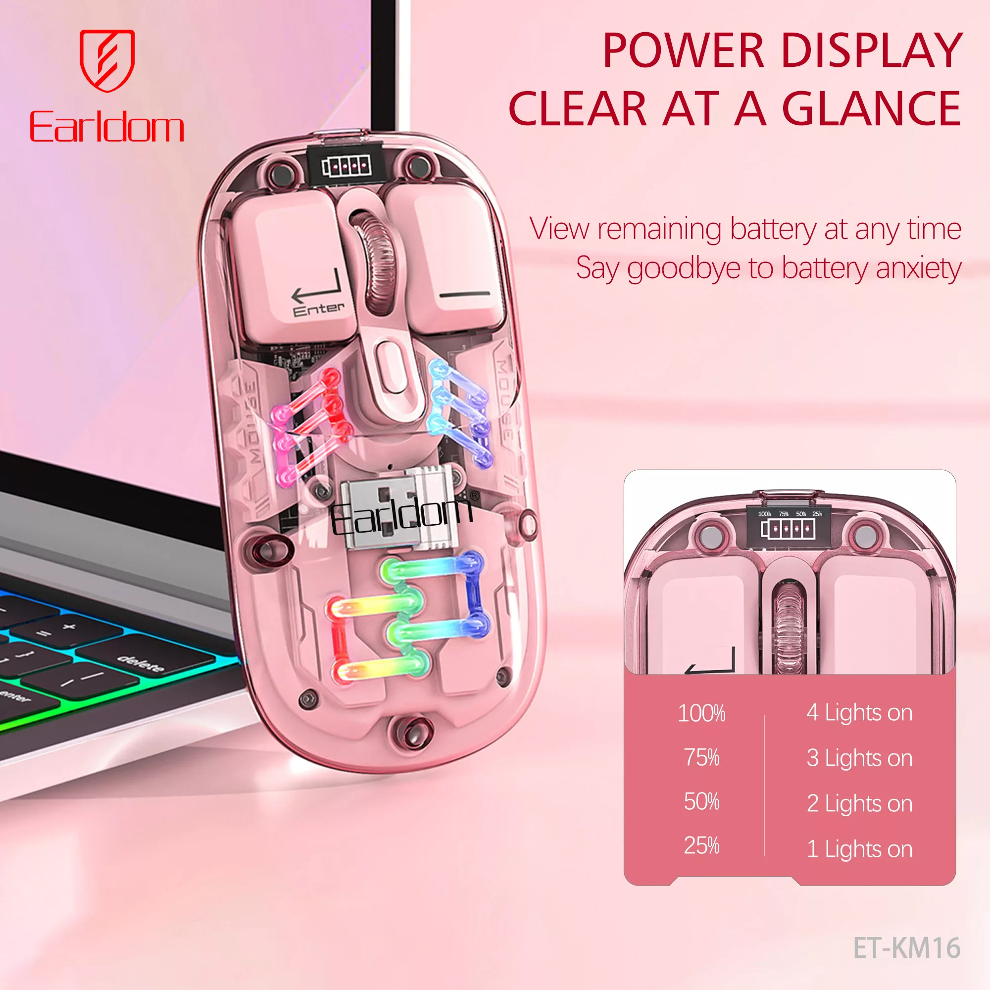 ماوس بی سیم ارلدام مدل DUAL MODE KM16