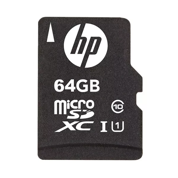 کارت حافظه microSD اچ پی مدل mi210 کلاس 10 استاندارد UHS-I سرعت 100MBps ظرفیت 64 گیگابایت به همراه آدابتور