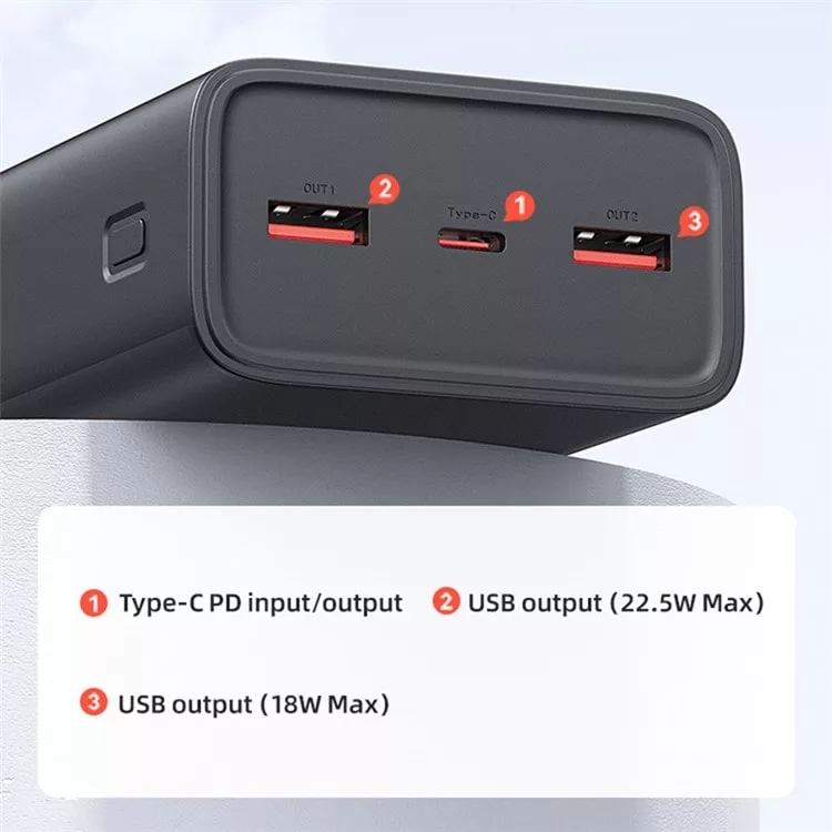 پاوربانک یوسمز مدل CD185 ظرفیت 30000 میلی آمپر ساعت به همراه کابل USB-C